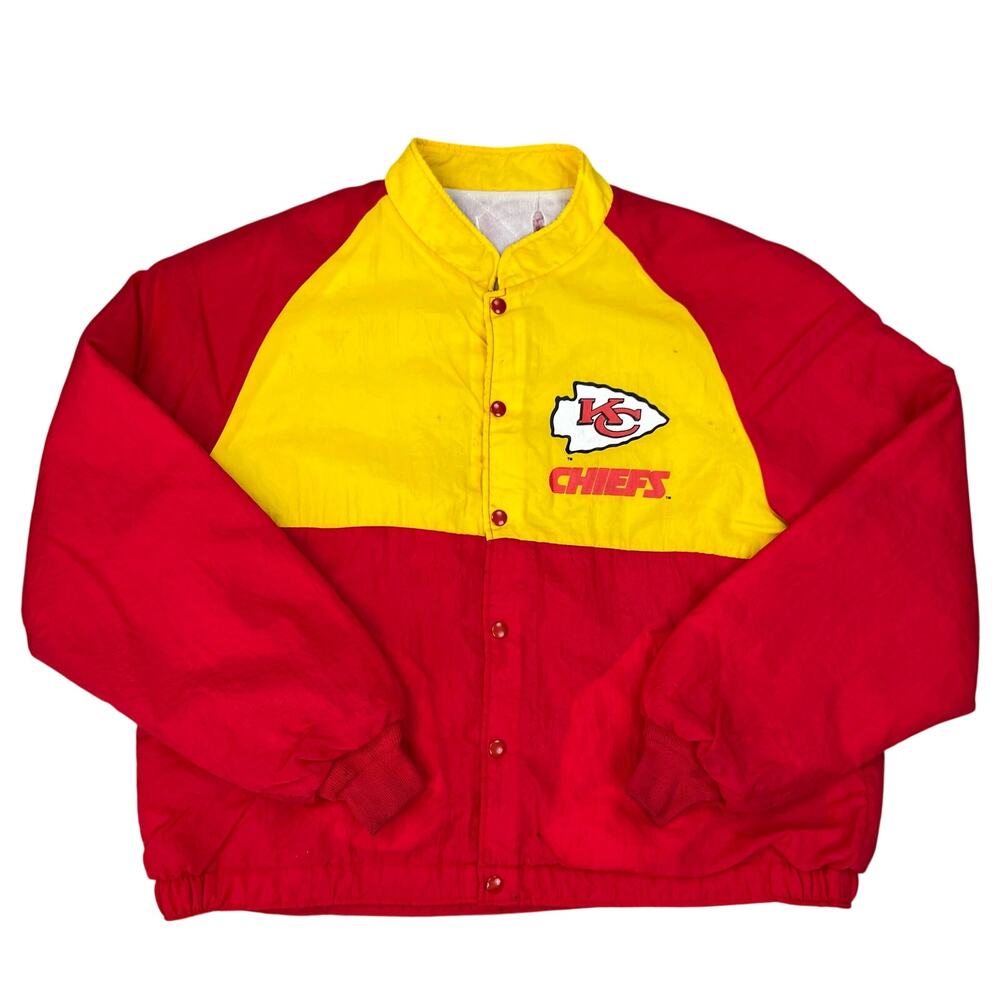 Vintage Kansas City KC Chiefs Football Button Front Jacket (Sz XL)